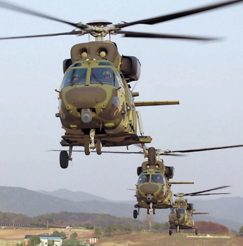 The Surion KUH (pictured) and MUH are to be fitted with defensive aids by Hensoldt's South Korean partner, Huneed Technologies.