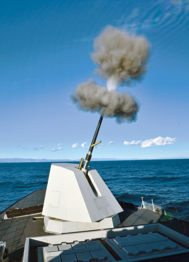 Leonardo's 127/64 LW Vulcano medium-calibre gun system will be retrofitted to the four LCFs during scheduled maintenance periods. The programme is expected to be completed in 2025-26. (Leonardo)