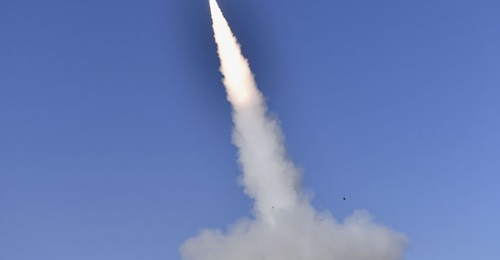 A Tamir missile is fired from an Iron Dome launcher during a test. The US Army said that it could field two Iron Dome batteries in 2021.