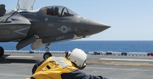 Near-term plans for US Air Force and US Marine Corps F-35s to deploy to RAF Lakenheath and aboard HMS 
        
         respectively could be scuppered over British government plans to allow Chinese company Huawei to build its national 5G net...