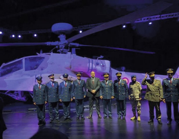 The first of an initial 24 Boeing AH-64E Apache Guardian attack helicopters for Qatar was handed over on 14 March 2019. The country is due to receive the last helicopter by the end of May. (US Embassy in Qatar via Twitter)