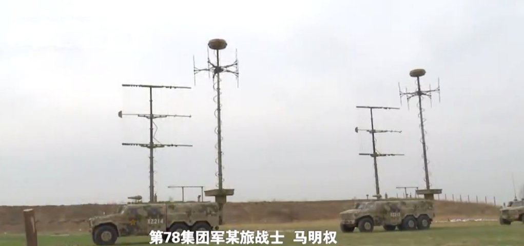 A screengrab from CCTV 7 footage showing several of the PLAGF’s new vehicle-mounted EW systems during training exercises with a unit within the PLA’s 78th Group Army.