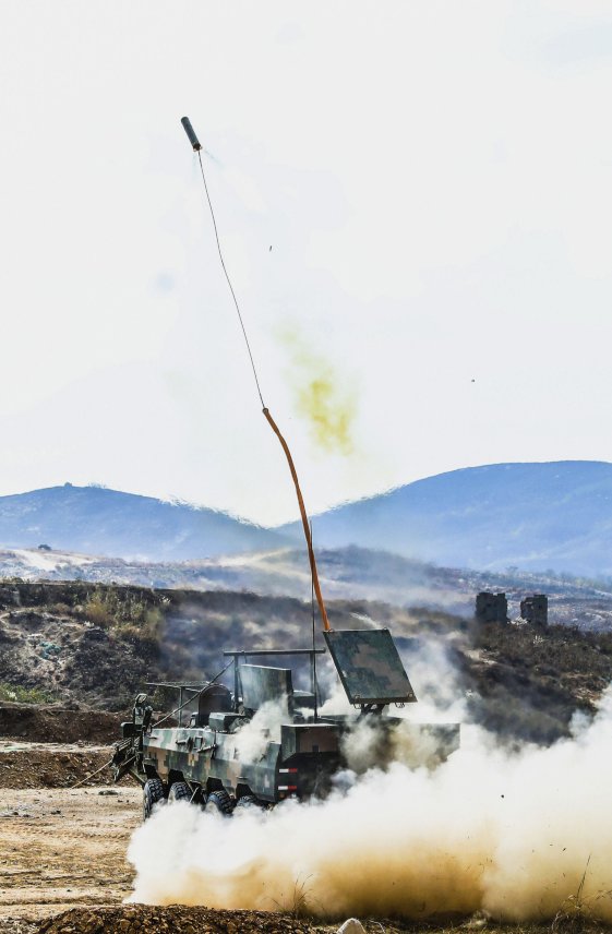 A PLAGF ZBL-09-based ABV launching MICLICs during a live-fire field training exercise conducted by an army brigade in the Eastern Theatre Command on 5 May.