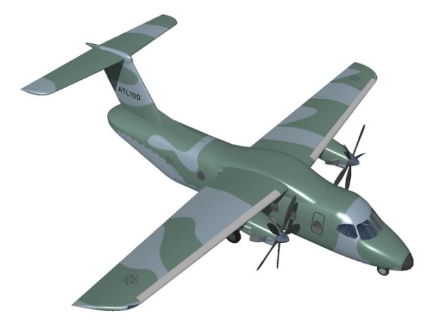 A computer-generated impression of the ATL-100 light transport aircraft.