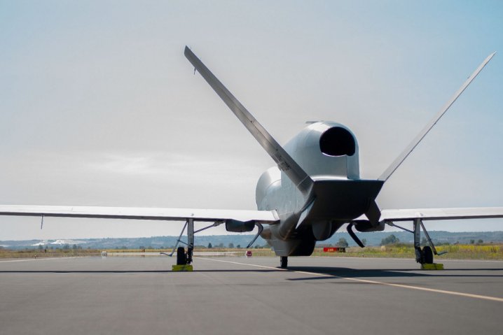 A Phoenix UAV prepares to depart Sigonella as NATO commences familiarisation and training flights for its AGS capability.