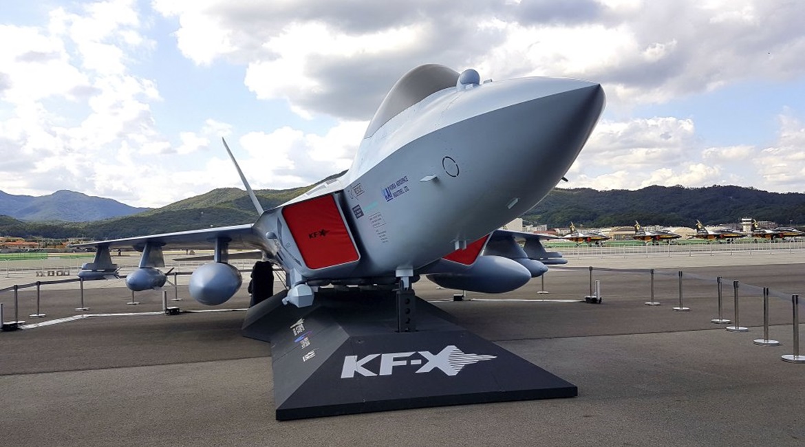 A full-scale mock-up of the KF-X fighter was revealed by KAI at the ADEX event in Seoul in late 2019. The operational aircraft will be powered by a pair of GE Aviation F414-GE-400K engines.