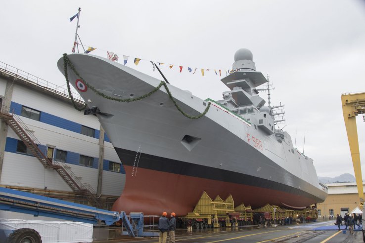 Emilio Bianchi
         is seen during its launch at Fincantieri’s Riva Trigoso yard on 25 January.
      