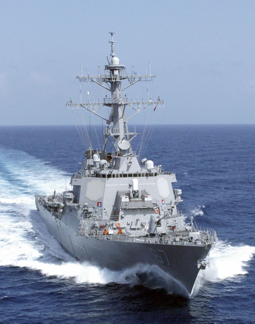 Raytheon’s AN/SPY-6 naval surveillance radar is equipping the latest examples of the US Navy’s Arleigh Burke-class destroyers. These radars transmit in S-band and X-band, and there are concerns that such systems  could be adversely affected by 5G communications protocols. (US Navy)