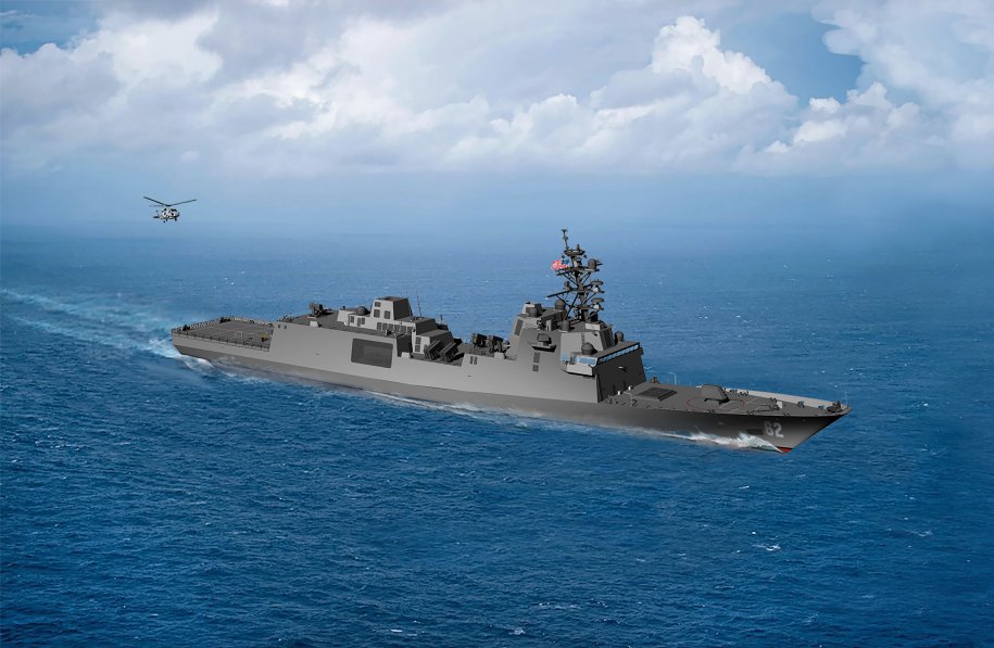 The US Navy awarded Fincantieri Marinette Marine the detail design and construction contract for the FFG(X) class of guided-missile frigates in April. (Fincantieri Marinette Marine)