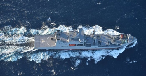 Aotearoa, seen here on its journey from South Korea to New Zealand, is expected to sail into Auckland Harbour on 26 June, according to the RNZN.