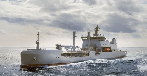has been designed with a wave-piercing bow, reducing resistance and lowering fuel burn.