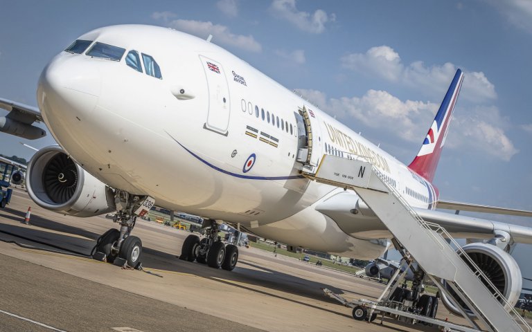 Seen on its public debut, Voyager ZZ336 has been bedecked in a bespoke livery for the VIP role, although ministers and military officials insist it will not affect the aircraft’s operational role as a tanker-transport. (Crown Copyright)