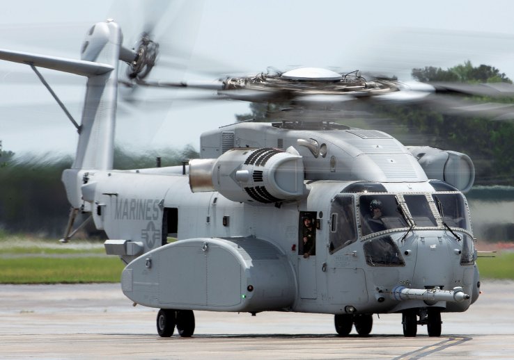 The US Marine Corps (USMC) Sikorsky CH-53K King Stallion heavy-lift helicopter performed sea trials during a two-week period in early June over the Atlantic Ocean. (US Marine Corps)