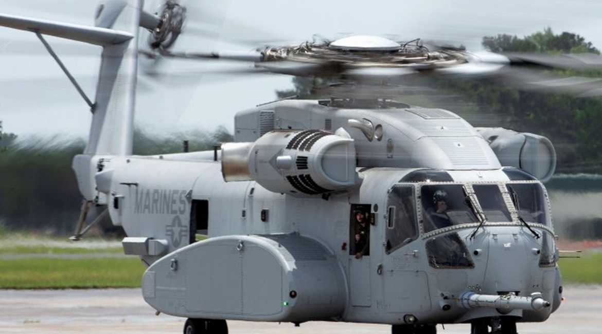 The US Marine Corps (USMC) Sikorsky CH-53K King Stallion heavy-lift helicopter performed sea trials during a two-week period in early June over the Atlantic Ocean.