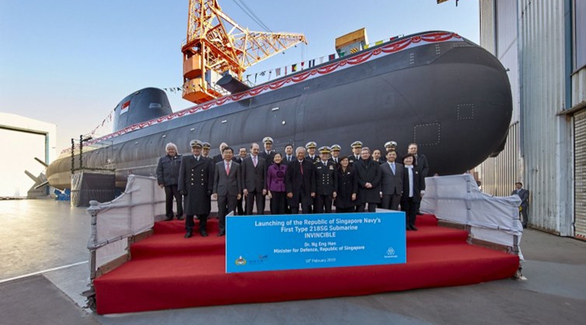 , the first of four Type 218SG submarines on order for the RSN, is seen here during a launch ceremony held in Kiel, Germany, in February 2019. Handover of the boat is expected to be deferred to 2022 owing to the Covid-19 pandemic.