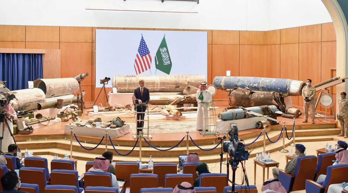 US Special Representative for Iran Brian Hook (left) and Saudi Minister of State for Foreign Affairs Abdel al-Jubeir hold a press conference in Riyadh on 29 June. The 106 mm recoilless rifle rounds that may have been supplied to AQAP and the MANPADS re...