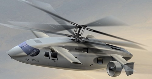 An artist's illustration of the coaxial compound rotor aircraft AVX Aircraft is studying for the US Army's Future Long Range Assault Aircraft (FLRAA) competition. The company is also studying tiltrotor technology.