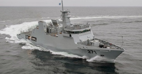 The Pakistan Navy's first Yarmook-class corvette, which was inducted into service in July 2020.