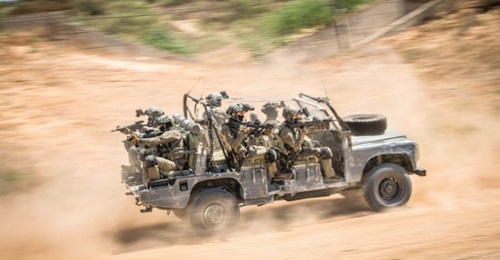 IAF commandos are seen in a photograph released with the announcement that the 7th Wing has been established.