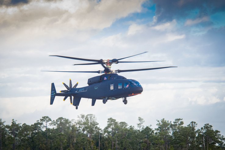 Along with the Bell V-280 Valor, the SB>1 Defiant (pictured) is one of two flying demonstrators for the FLRAA element of the US Army’s FVL programme. The UK has included the programme in a modernisation agreement signed with the US. (Sikorsky-Boeing)