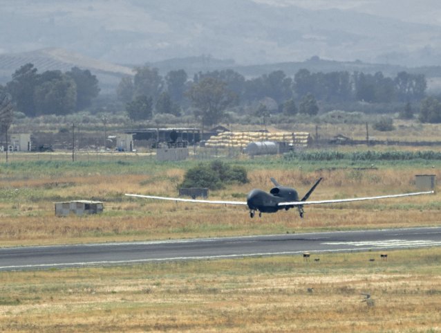 The third of five Global Hawk-based Phoenix UAVs for NATO’s AGS capability arrived at MOB Sigonella on Sicily on 15 July. (NATO)