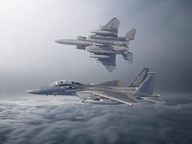 An artist’s impression of the F-15EX Advanced Eagle. The USAF is looking to chart a roadmap of future upgrades for this and the F-15E, with the issuance of an RFI to industry. (Boeing)
