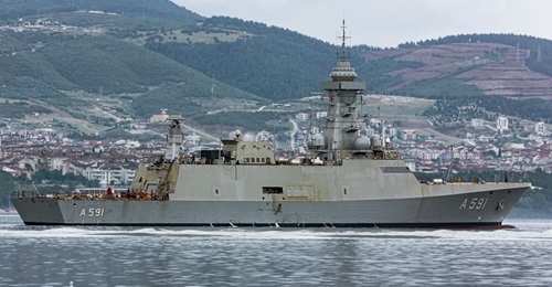 The future TGC 
        
        , Turkey's new intelligence-gathering ship, is pictured sailing in the Gulf of Izmit on 18 July. The vessel is currently undergoing sea acceptance tests.