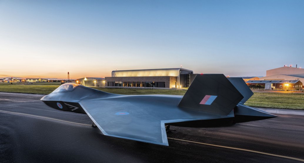 A mock-up of the Tempest future fighter. The UK, Italy and Sweden are to enter into an industrial framework that would develop technology for the FCAS TI initiative that will feed into Tempest, and also to upgrade their current generation of Eurofighter and Gripen combat aircraft. (BAE Systems)