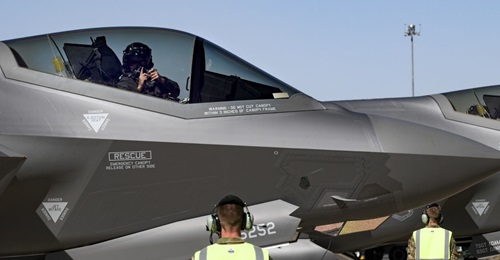 An F-35A pilot assigned to the 388th Fighter Wing prepares for take-off on 10 June 2019 at Los Llanos Air Base, Spain. F-35 prime contractor Lockheed Martin is willing to settle with the Pentagon over money that the armed services spent managing aircra...
