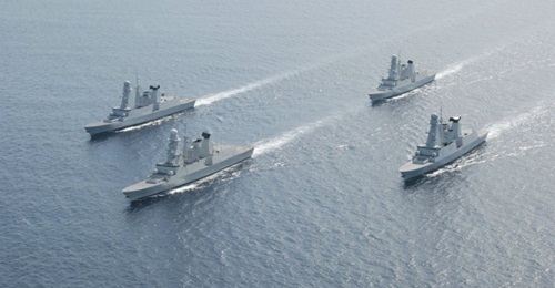 The Horizon programme has produced two Forbin-class air-defence destroyers for the French Navy (left and right) and two Andrea Doria-class destroyers for the Italian Navy (centre).