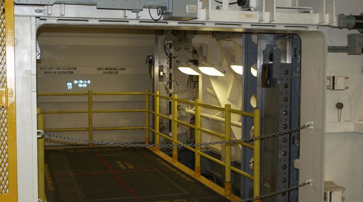 The Advanced Weapons Elevators aboard Ford-class ships have greater lift capacity and speed than previous weapons elevators.