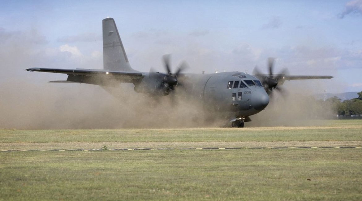 A RAAF C-27J Spartan transport aircraft. The service is reviewing the future role of these aircraft after two failures by the 10-strong fleet to achieve final operational capability.
