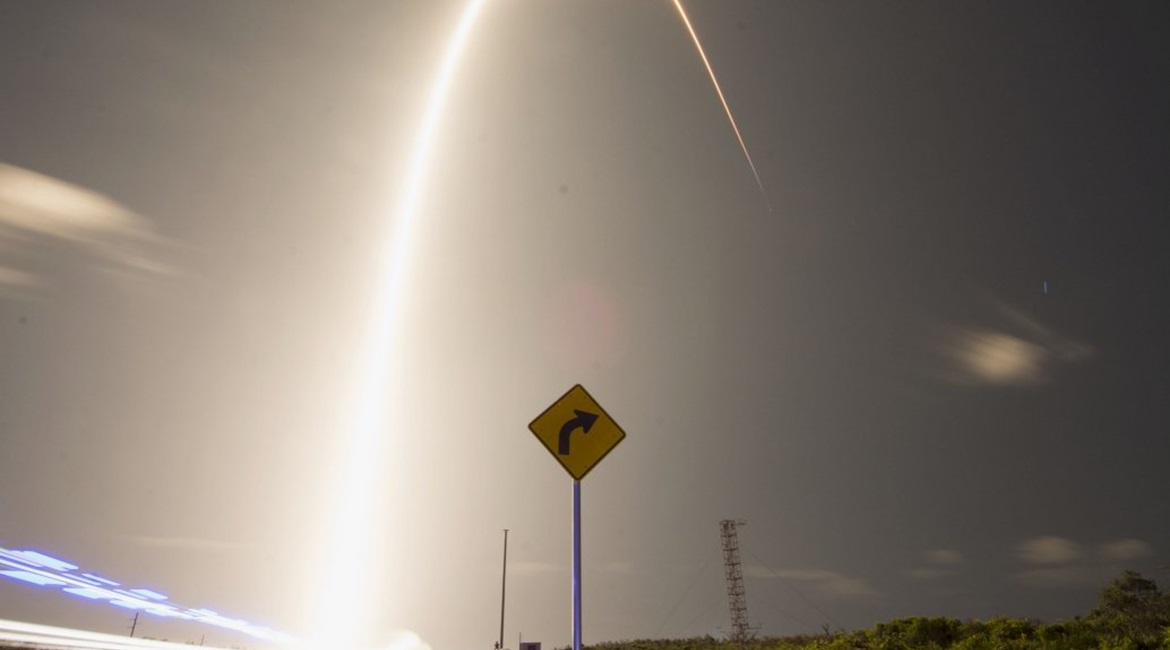 A group of 60 Starlink satellites are sent aloft using a SpaceX Falcon-9 rocket on 23 May 2019. NORTHCOM has shown interest in using the Starlink constellation to alleviate satellite communications challenges in the Arctic.