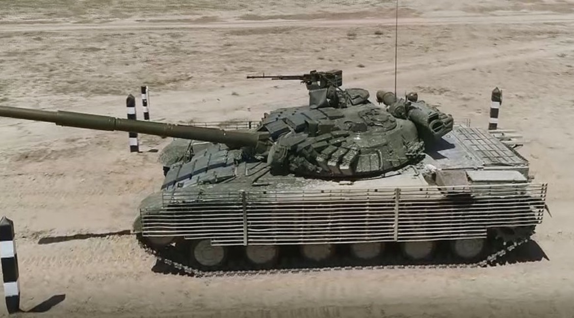 An upgraded Uzbek T-64MV MBT undergoing trials at an undisclosed location.