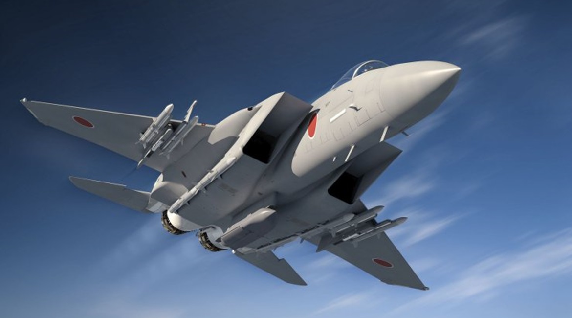 An artist's impression of the JSI configuration for Japan's fleet of upgraded F-15J Eagle fighters.