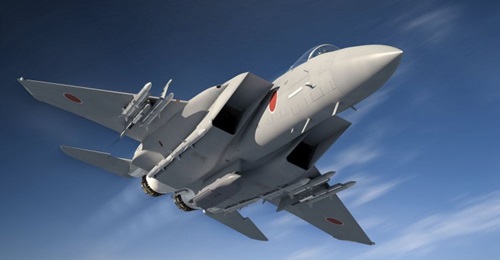 An artist's impression of the JSI configuration for Japan's fleet of upgraded F-15J Eagle fighters.