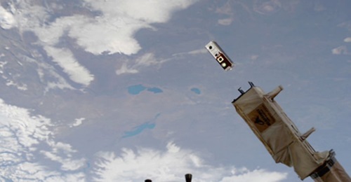 DARPA's Deformable Mirror CubeSat deploying from the International Space Station on 13 July 2020