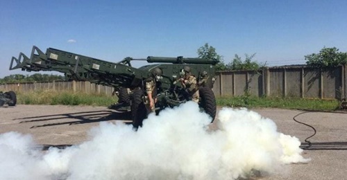 Mobile launchers of Ukraine's S-125 SAM system during an exercise close to the Russian border.