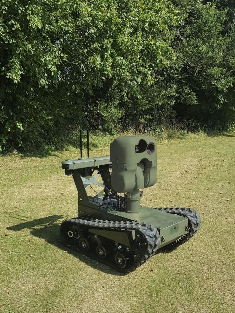 DCE is among five companies selected to develop a possible solution that would enable British Army troops to survey terrain more effectively, enhancing their battlefield performance. DCE will further develop its X-series UGV to meet those mission requirements. (DCE)