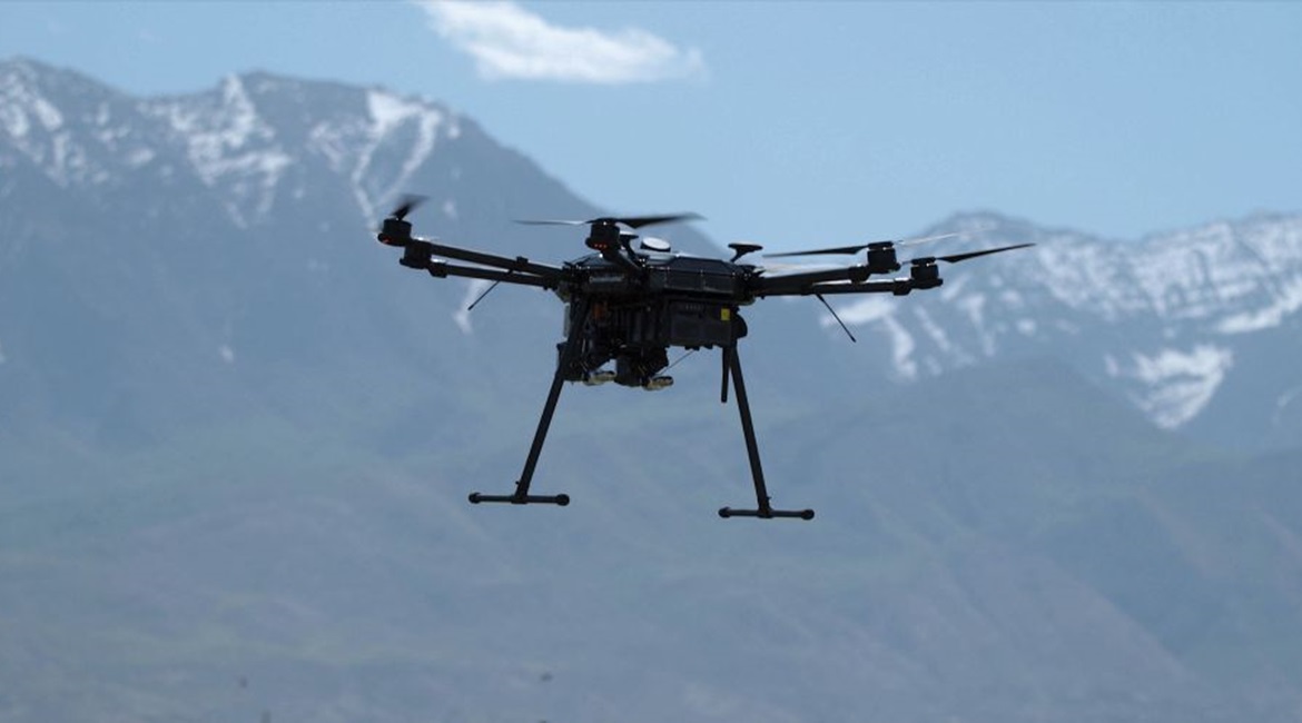 The SkyDome system includes DroneHunter, a multirotor UAS that intercepts rogue UASs with a net tether