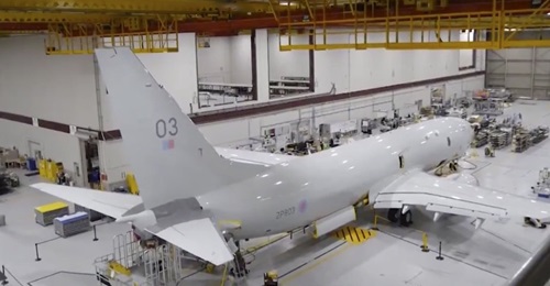 Poseidon MRA Mk1 number YP173 in the final stages of production at Boeing's Renton factory in Seattle.