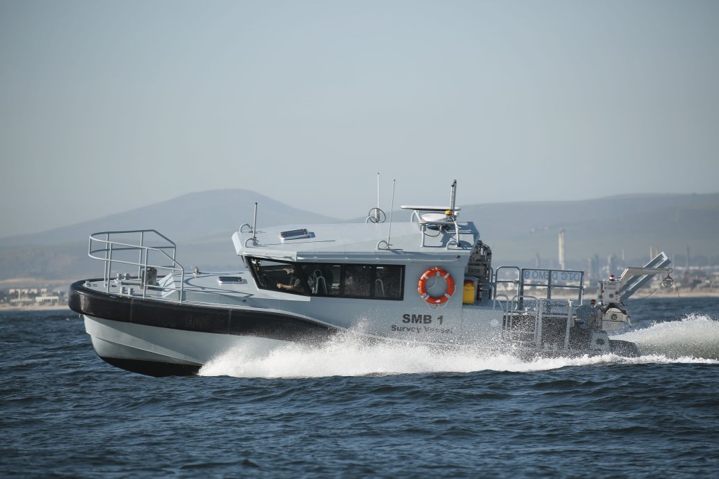 The first Survey Motor Boat for the South African Navy is now undergoing trials prior to final delivery. (Paramount Group)