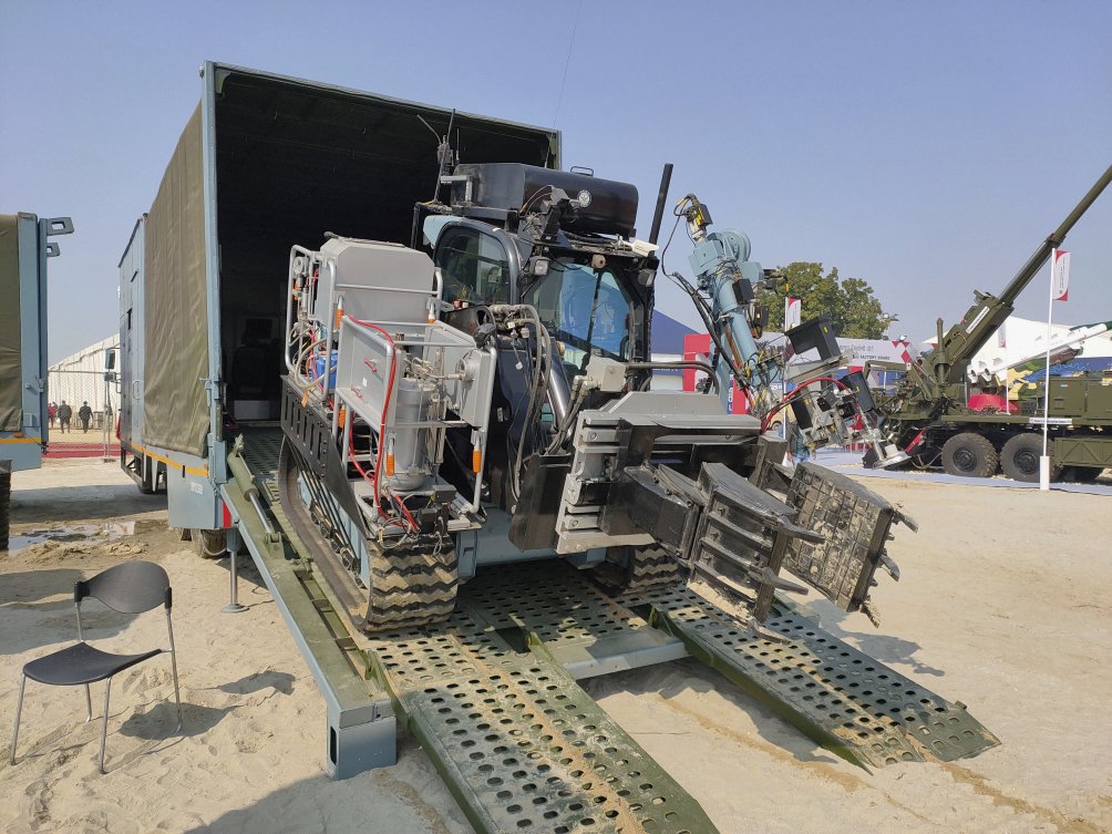 India’s Defence Research & Development Organisation (DRDO) is accelerating efforts to support local development and production projects such as this Unexploded Ordnance Robot (UXOR) platform. (Janes/Jayesh Dhingra)