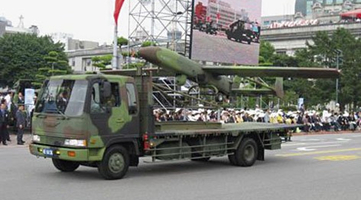 An Albatross tactical UAV, seen here in its original army camouflage scheme, prior to the type's transfer to naval service in September 2017. The MND in Tapei confirmed on 25 August that an undisclosed number of these UAVs has been stationed at the Tai...