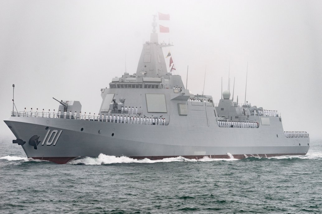 Nanchang
        , the first of the PLAN’s Type 055-class destroyers, took part in a fleet review held on 23 April off the northern port city of Qingdao. 
       (Artyom Ivanov/TASS via Getty Images)