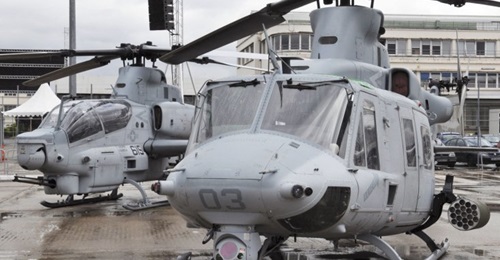 Seen here in US Marine Corps service, the UH-1Y (foreground) and AH-1Z (background) will also be fielded by the Czech Republic.