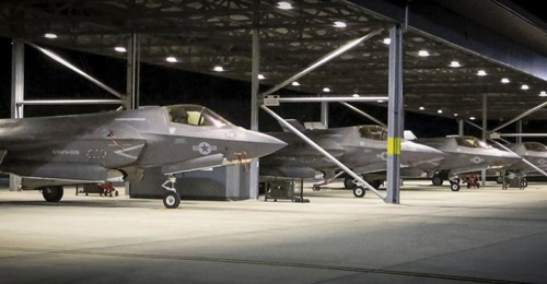 Seen shortly after their arrival at RAF Marham in the UK, US Marine Corps F-35Bs will take part in a number of exercises from 
        
         over the coming weeks before deploying on the ship's maiden operational sailing in 2021.