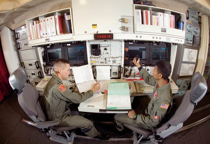 A USAF missile combat crew on alert at an underground ICBM control centre. The service has contracted Northrop Grumman to develop and build the successor to its Minuteman III ICBMs that have been operational since the 1970s. (US Air Force)