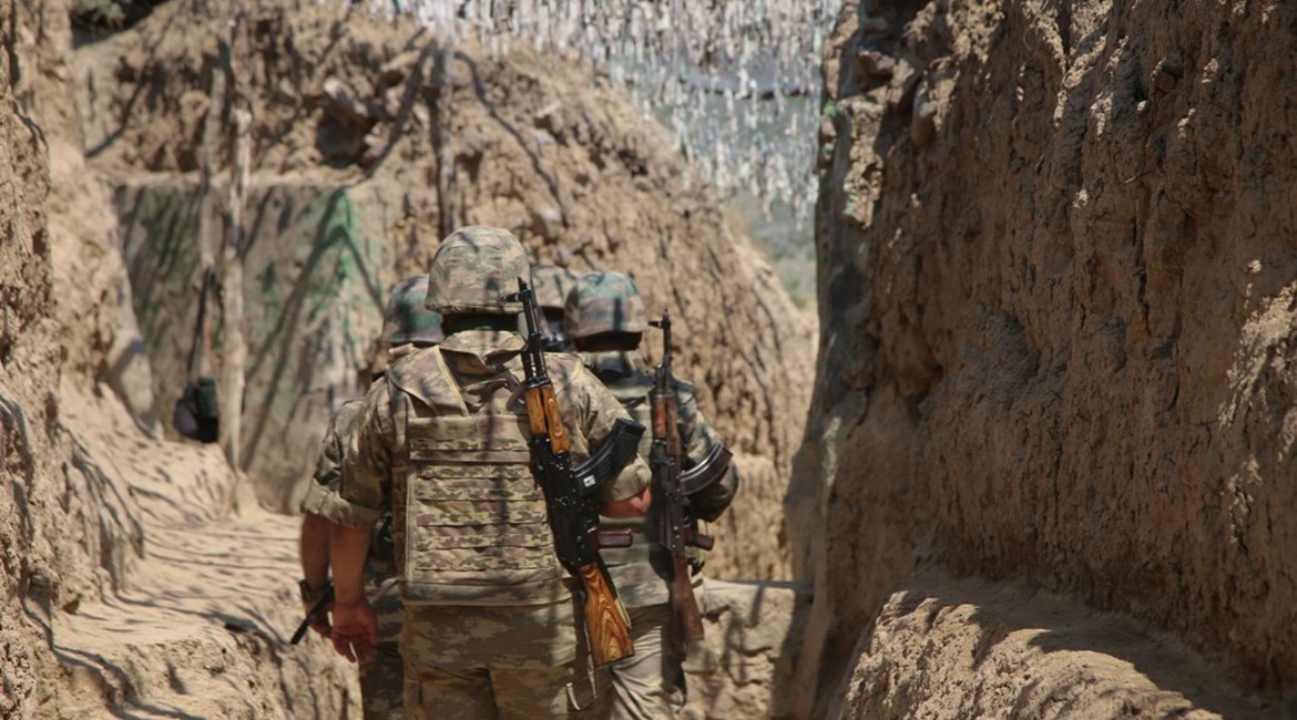 Azerbaijani soldiers on patrol on 18 July 2020 following clashes with Armenian forces around Tovuz in northwestern Azerbaijan. The skirmish showed that the territorial conflict between the two countries remains active.