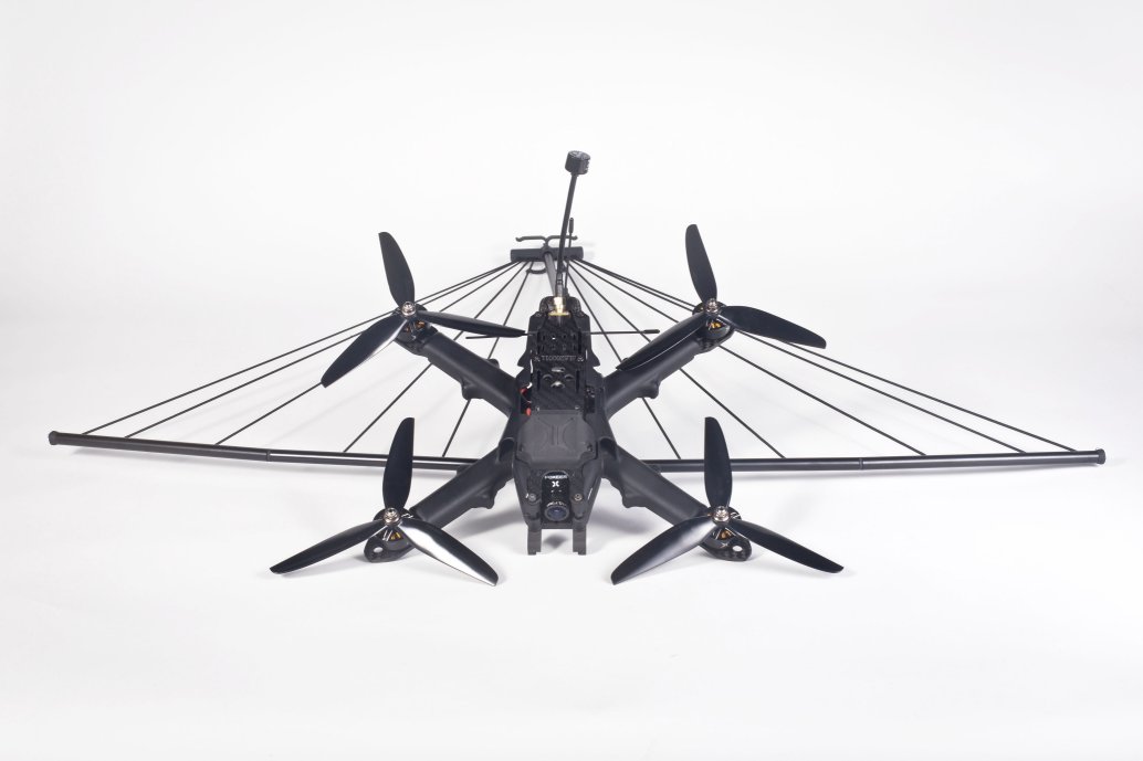 Skylord mini-UAVs use a net to counter hostile drones threatening friendly forces (Xtend)